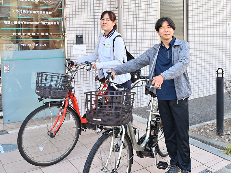 自転車で訪問